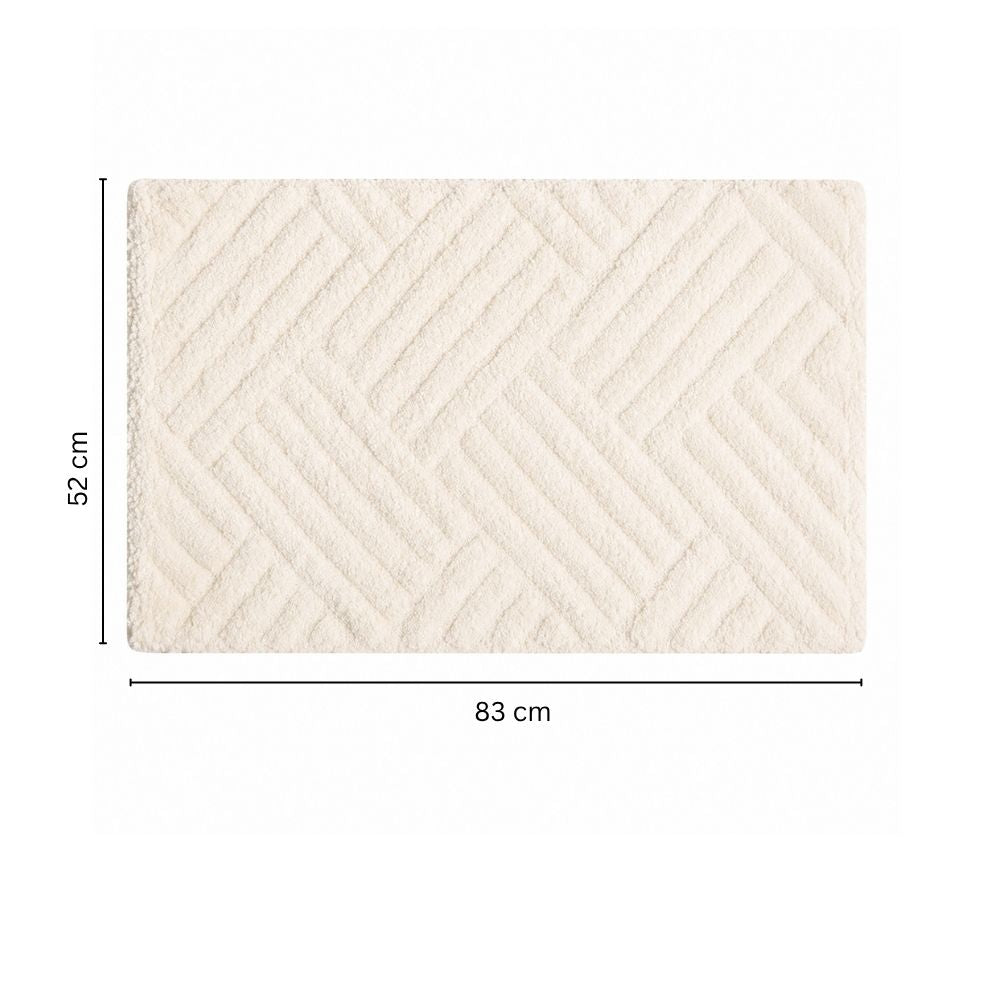 Willow Herringbone Tufted Bathmat - Ivory