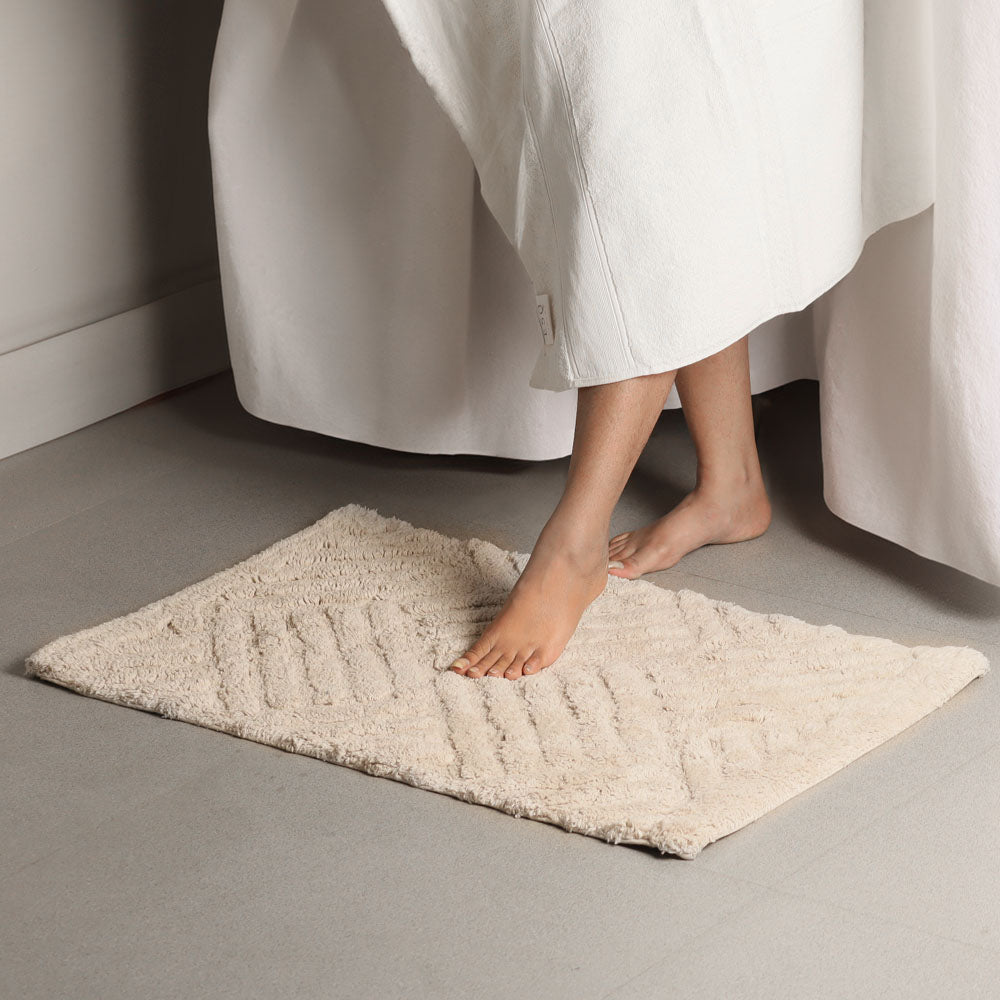 Willow Herringbone Tufted Bathmat - Taupe