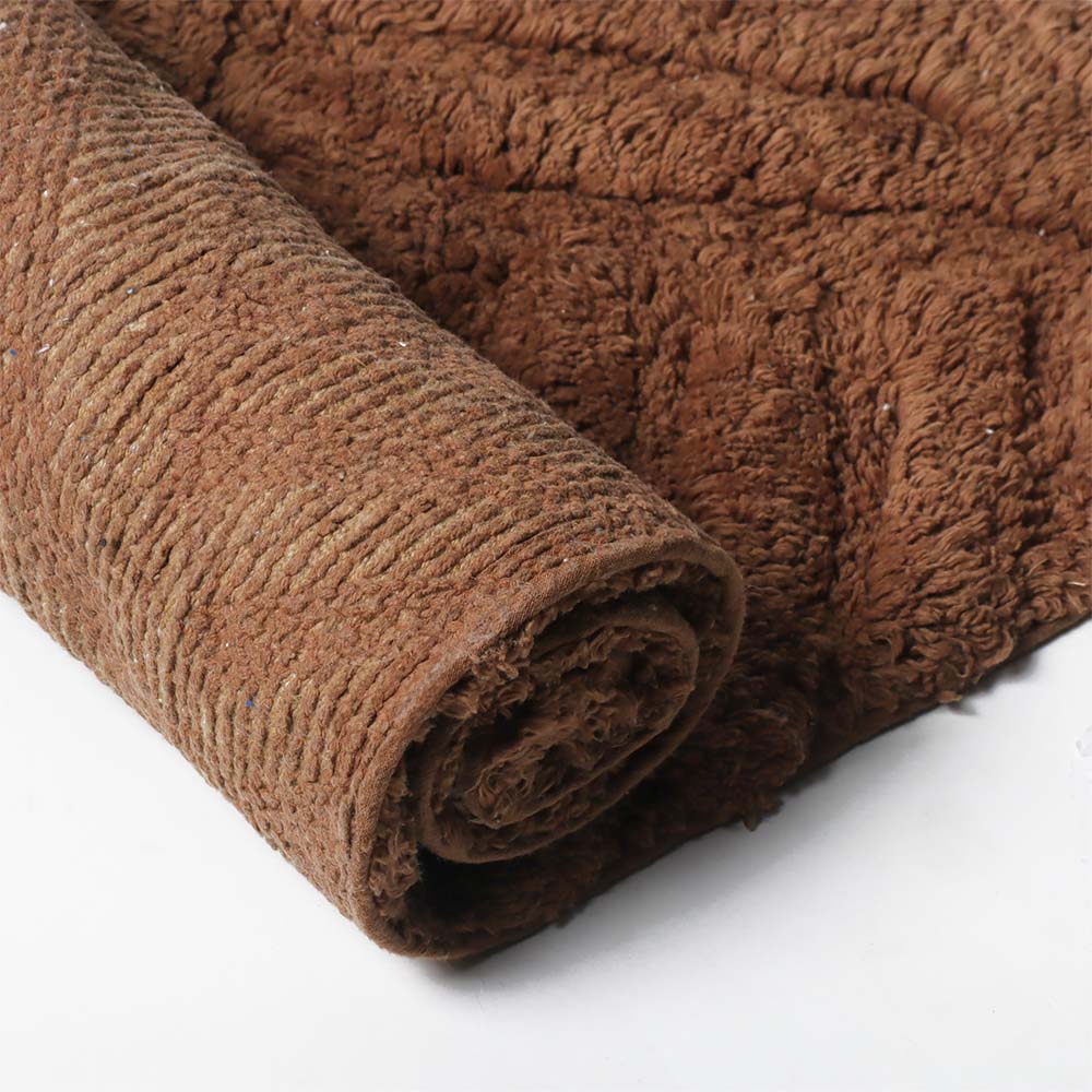 Willow Herringbone Tufted Bathmat - Walnut Brown