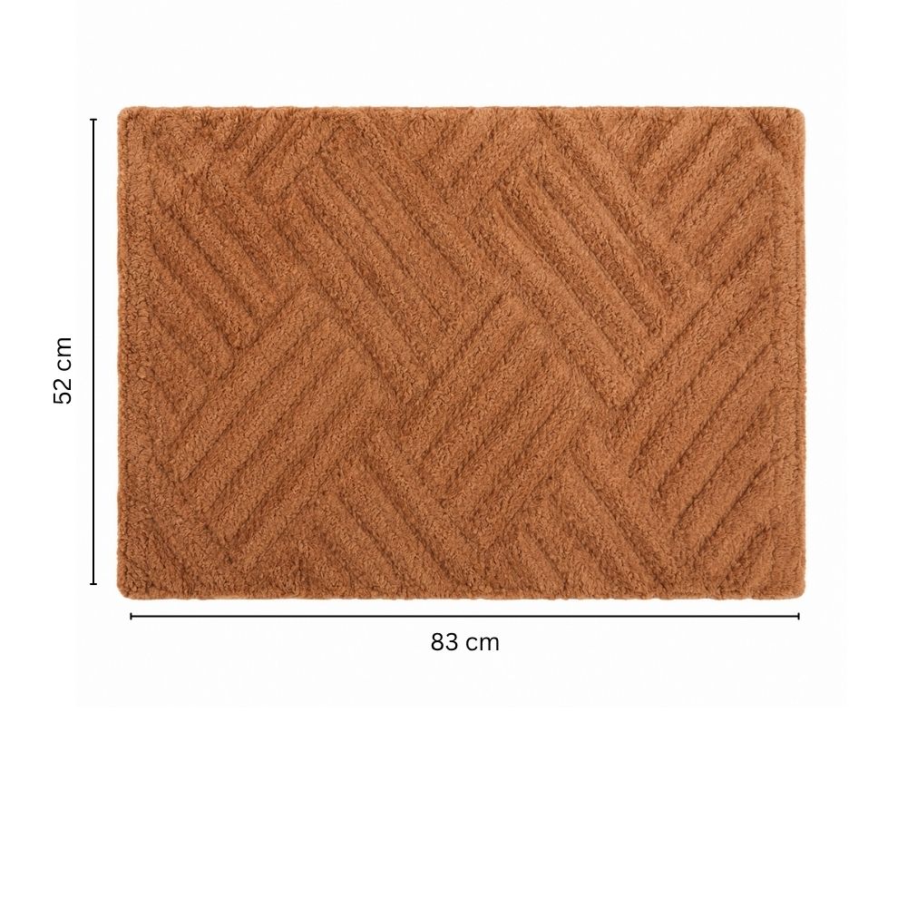 Willow Herringbone Tufted Bathmat - Walnut Brown