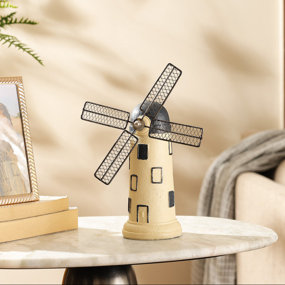 Windmill Decorative Sculpture - Cream