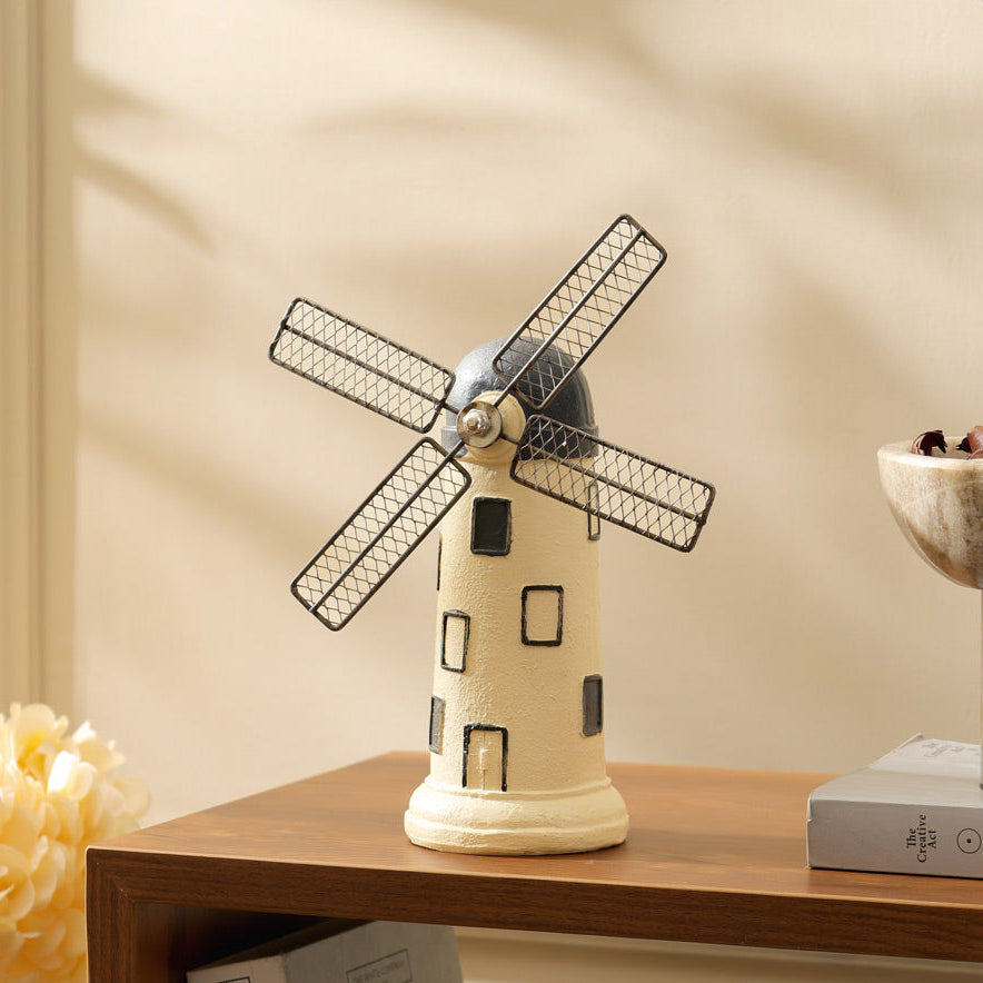 Windmill Decorative Sculpture - Cream