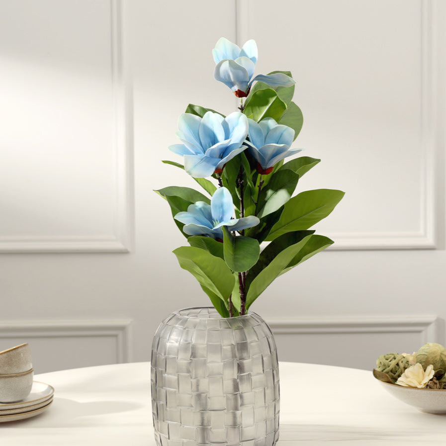 Winter Magnolia Faux Stem - Sky Blue
