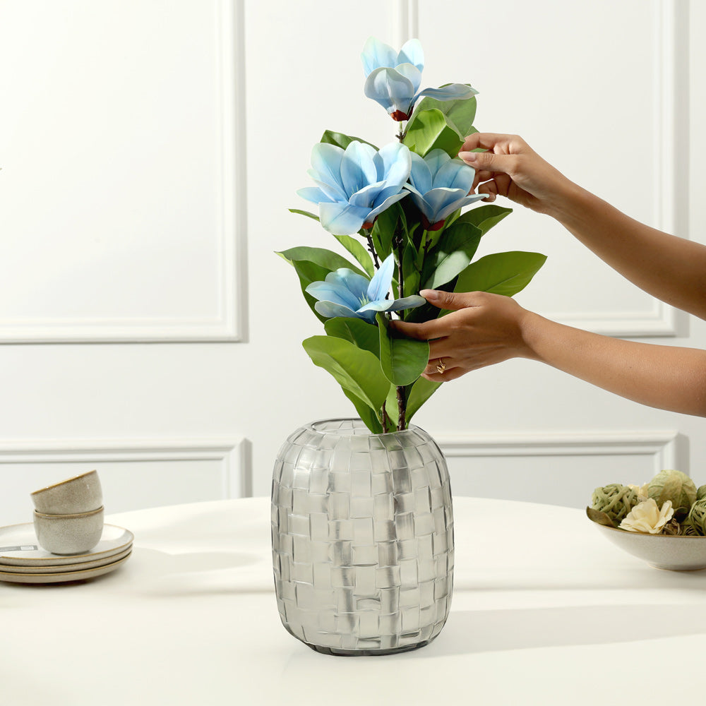 Winter Magnolia Faux Stem - Sky Blue