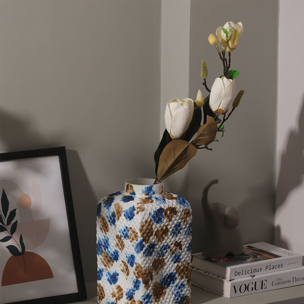 Winter Camellia Faux Stem - White