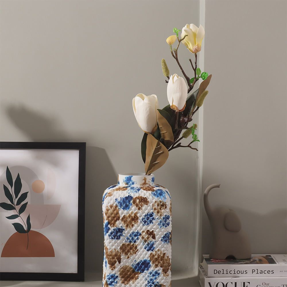 Winter Camellia Faux Stem - White