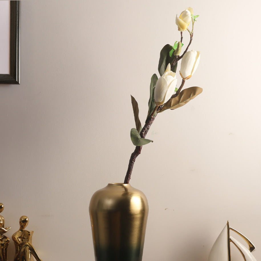 Winter Camellia Faux Stem - White