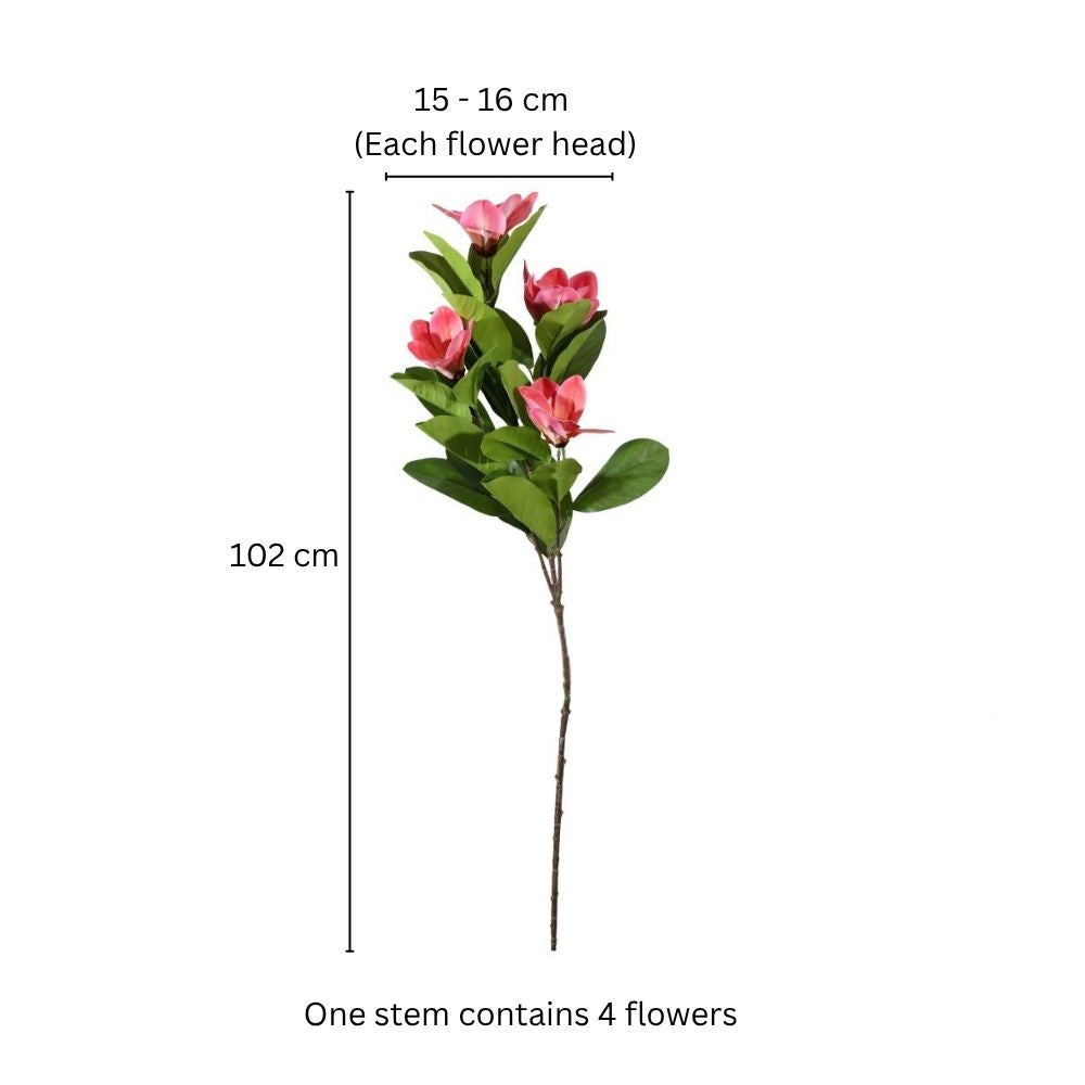 Winter Magnolia Faux Stem - Dark Pink