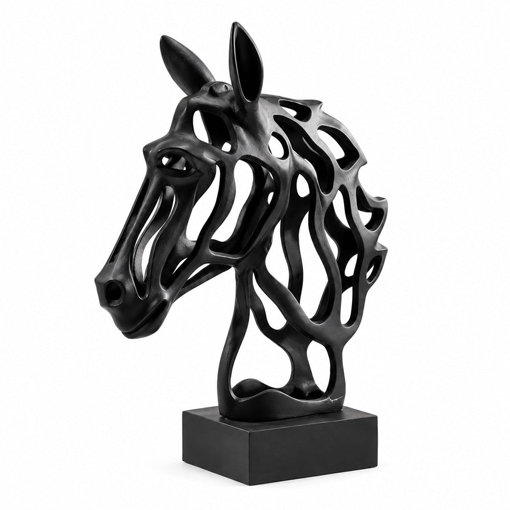 Gallant Horse Metal Sculpture Large - Matte Black