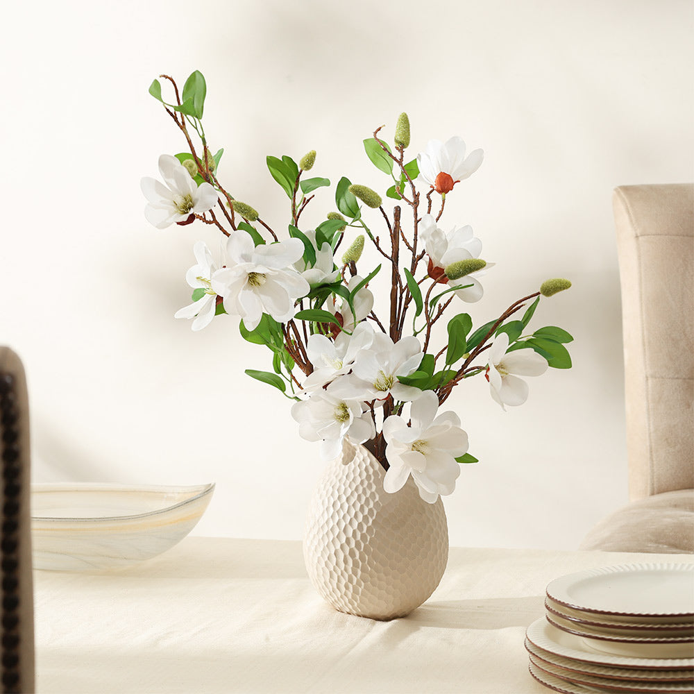Yulan Magnolia Faux Stem - White