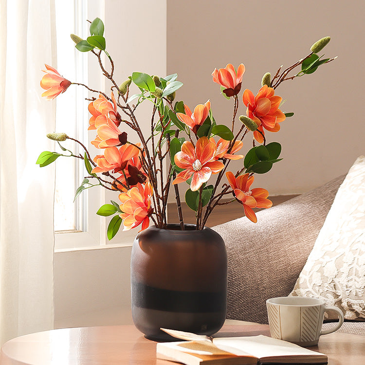 Yulan Magnolia Faux Stem - Sunset Orange