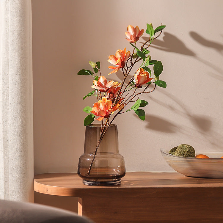 Yulan Magnolia Faux Stem - Sunset Orange