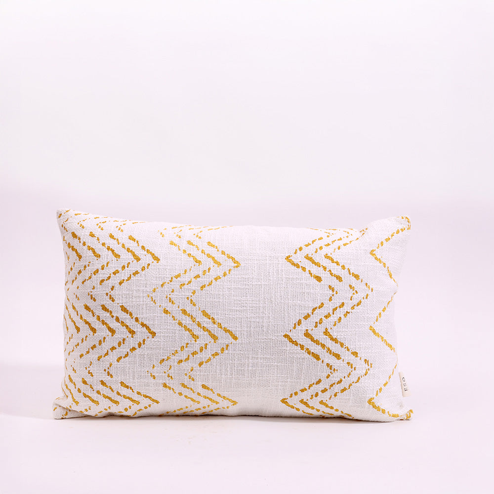 Chevron Printed Rectangular Cushion Cover 30x50cm - Ochre