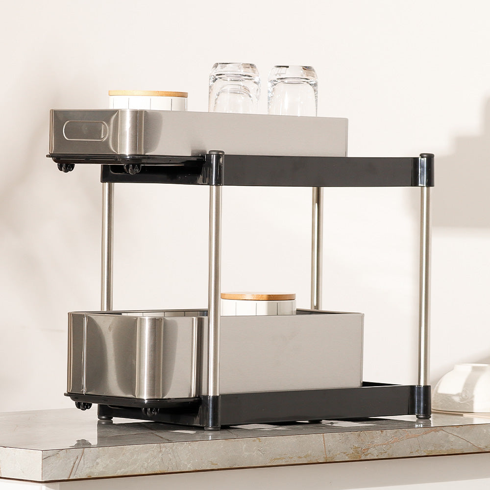 Zeno 2-Tier Sliding Storage Organizer