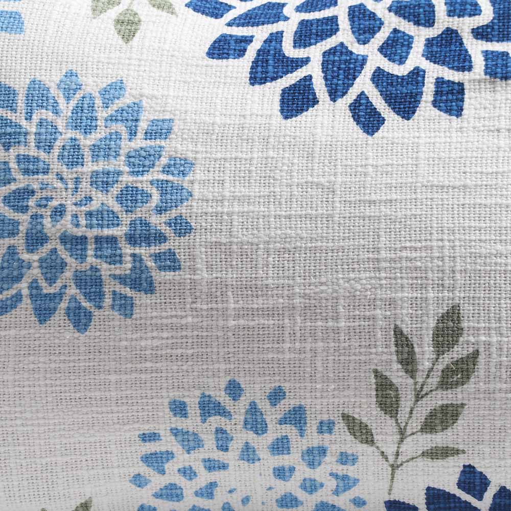 Zinnia Rectangular Printed Cotton Cushion Cover 50x30cm - Blue White