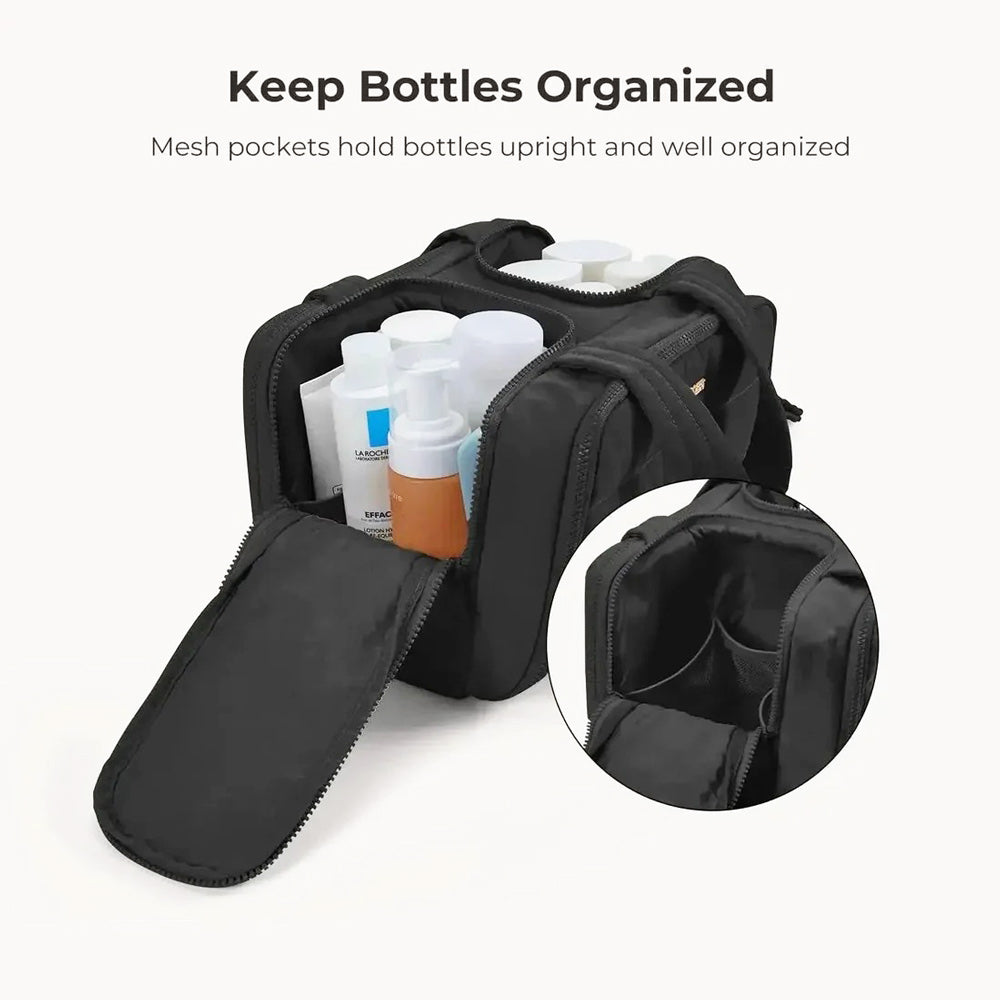 Zora Spacesaver Toiletry Bag - Black