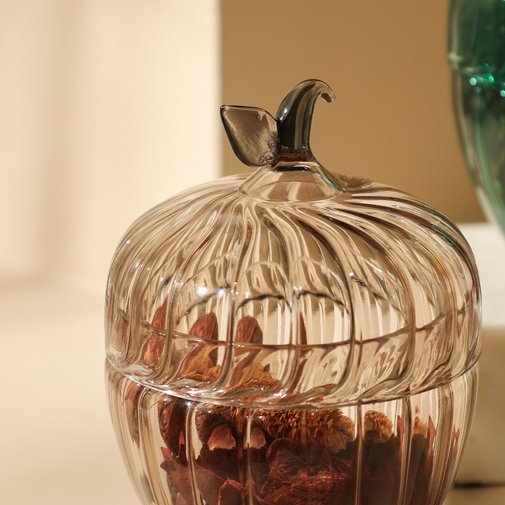 Zucca Glass Decorative Jar - Smoke