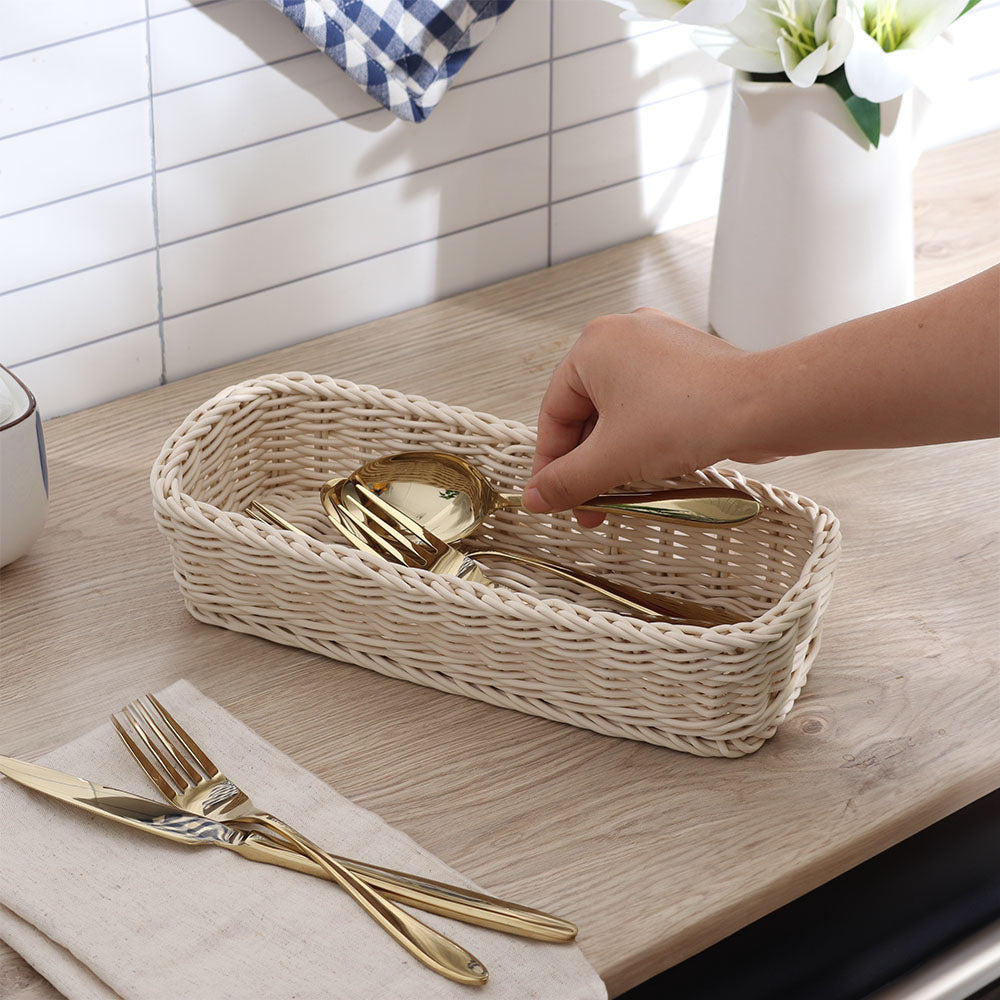 Zuri Rectangular Basket Small - Ivory
