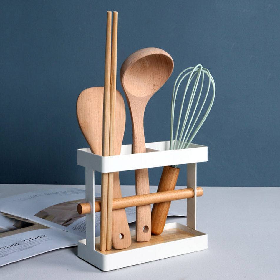 Arhat Organizers Metal Utensil Holder - White