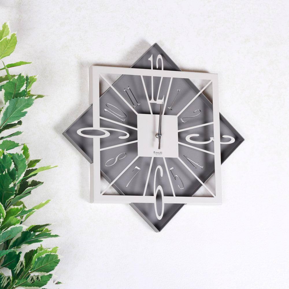 Arti & Mestieri Italy Rumba Rhomboid Wall Clock - Ivory & Mud