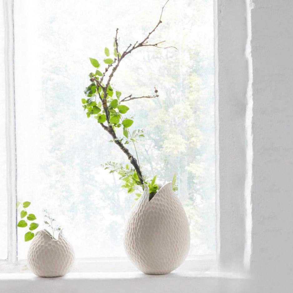 ASA Selection Carve Leaf Vase Tall - Cream