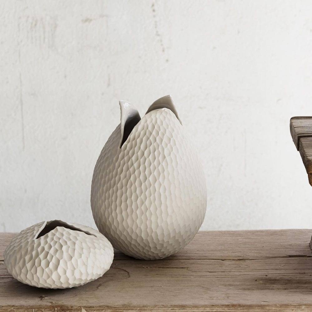 ASA Selection Carve Leaf Vase Tall - Cream