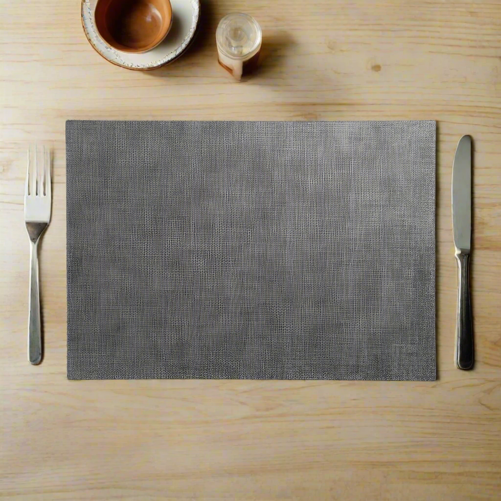 Meli Melo Rectangular Placemats, Set of 2 - Coal Grey