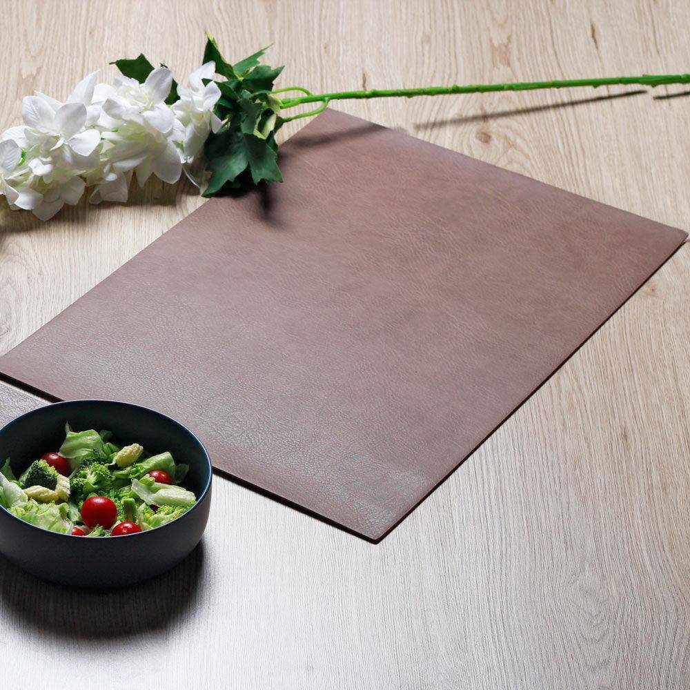 ASA Selection Rectangular Faux Leather Placemats, Set of 2 - Nougat