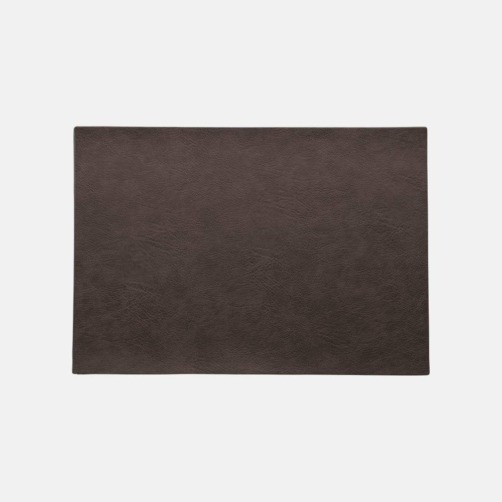 ASA Selection Rectangular Optic Grain Faux Leather Placemats, Set of 2 - Black Coffee