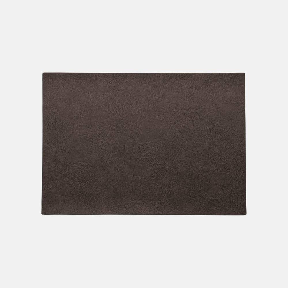 ASA Selection Rectangular Optic Grain Faux Leather Placemats, Set of 2 - Black Coffee