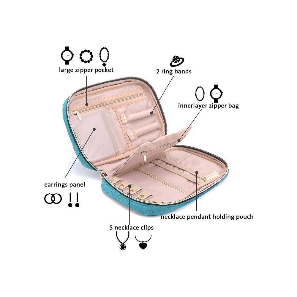 Bagsmart Belle Travel Jewellery Organiser Small - Light Blue