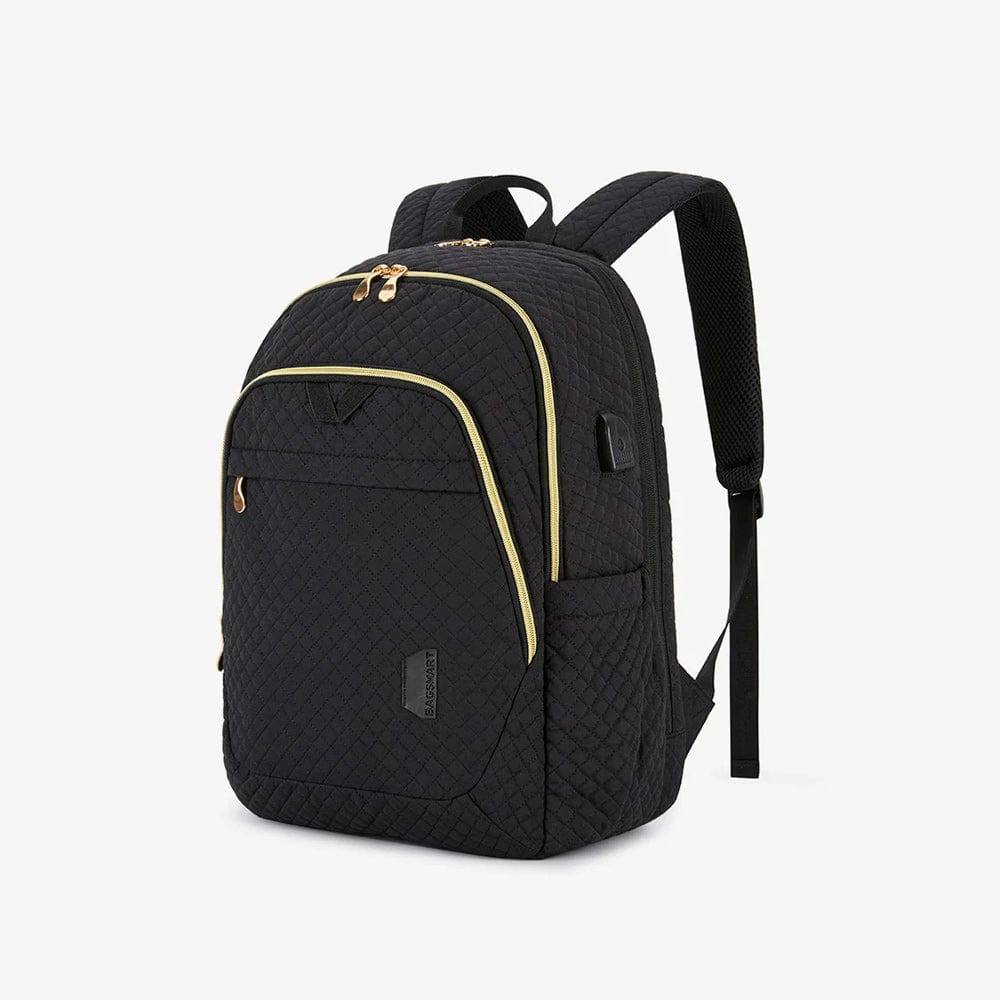 Bagsmart Chevron Laptop Backpack - Black