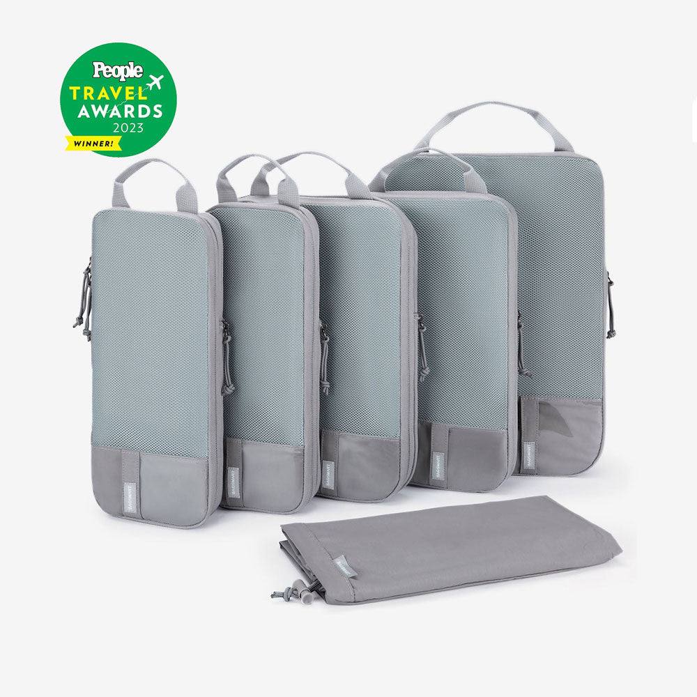 Bagsmart Compression Packing Cubes, Set of 6 - Grey