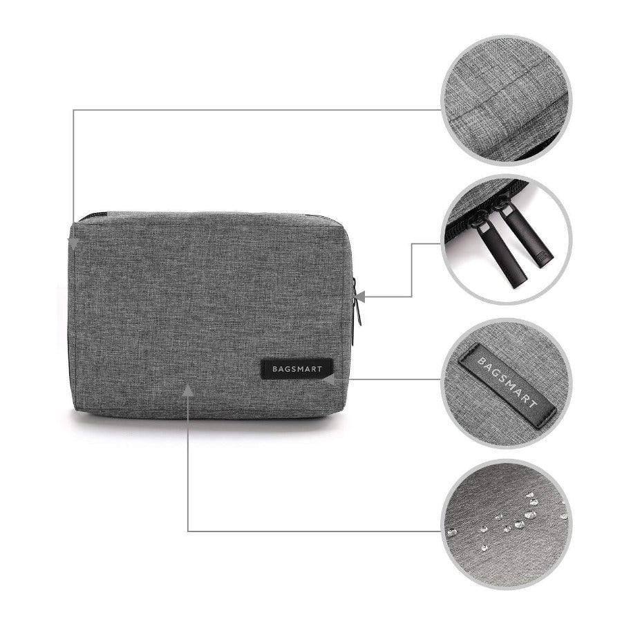 Bagsmart Electronics Organiser, Small - Heather Grey