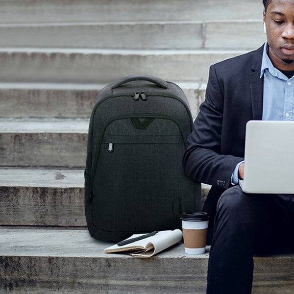 Man with laptop bag online