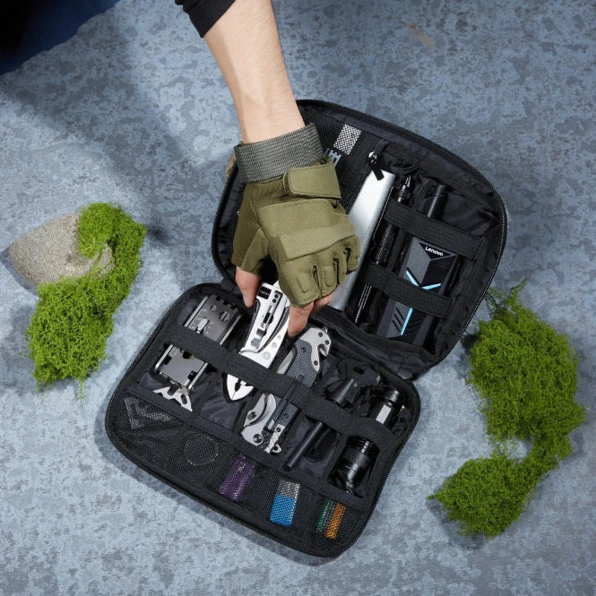 Electronics Organiser, Small - Heather Grey