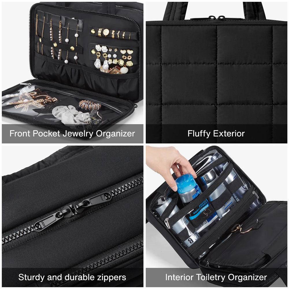 Bagsmart Quilted Hanging Toiletry Bag Large - Black