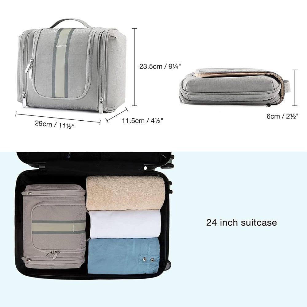 Bagsmart Stripe Hanging Toiletry Bag Medium - Grey