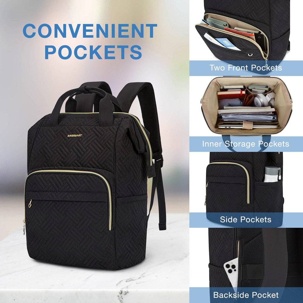 Bagsmart Travel Laptop Backpack - Cross Black