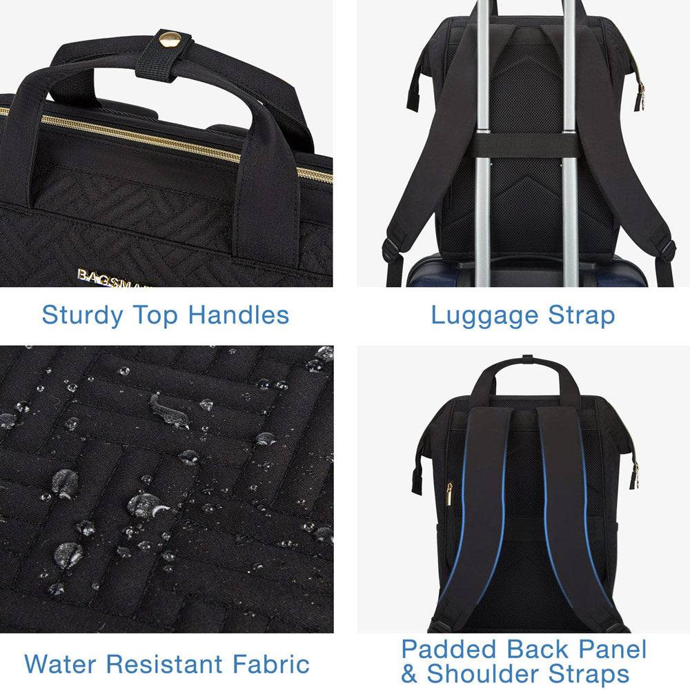 Bagsmart Travel Laptop Backpack - Cross Black