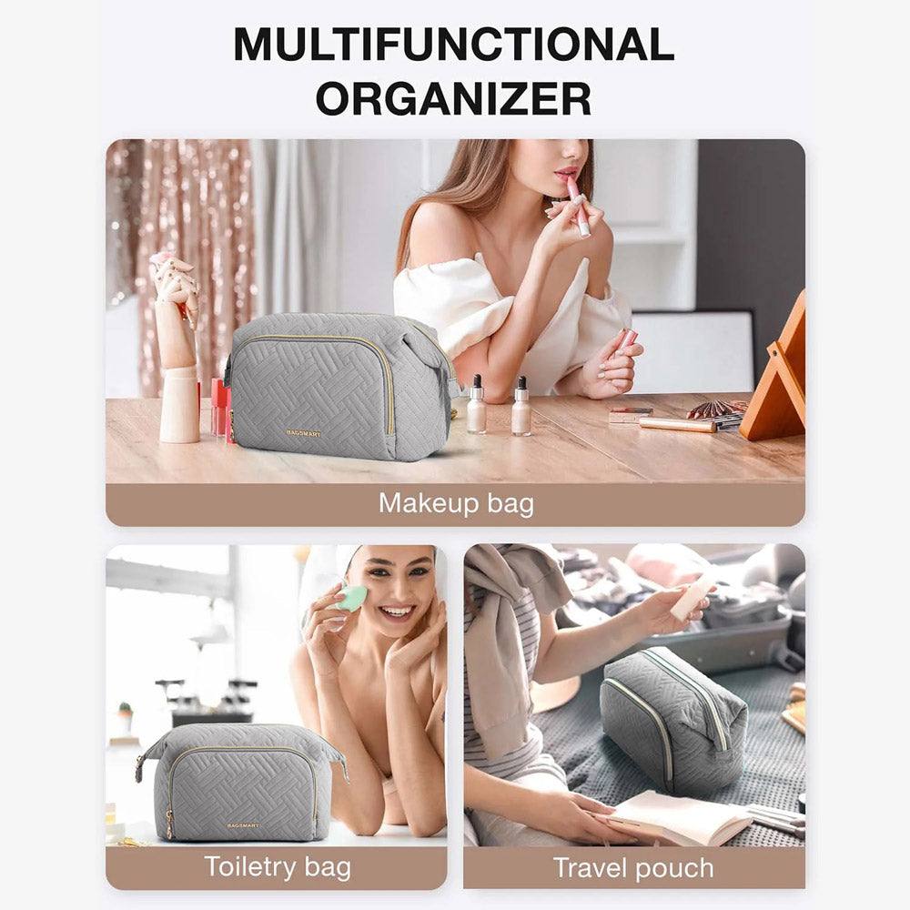 Bagsmart Travel Makeup Bag - Cross Grey