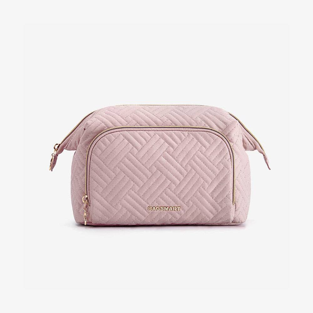 Bagsmart Travel Makeup Bag - Cross Pink