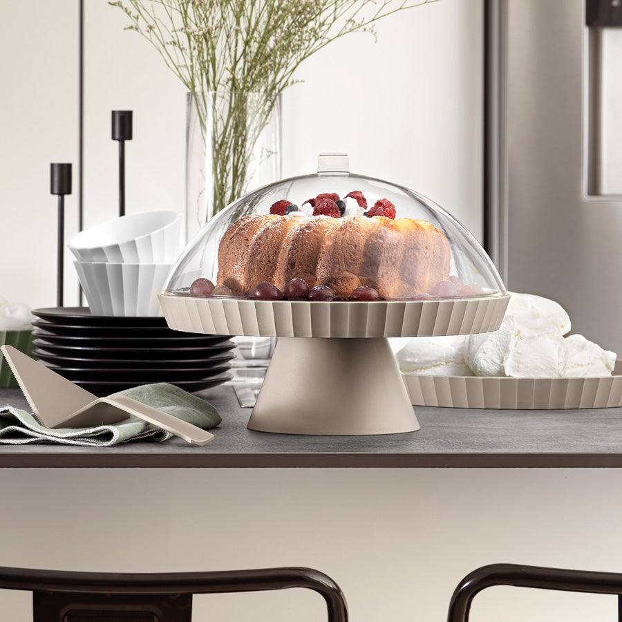 Blim Plus Agora Cake Stand with Cover Moka Grey
