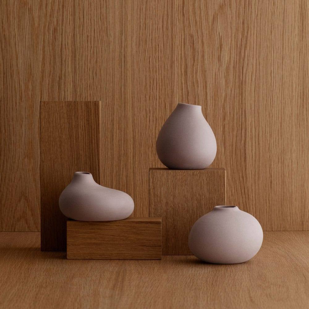 Blomus Germany Nona Porcelain Mini Vases, Set of 3 - Bark