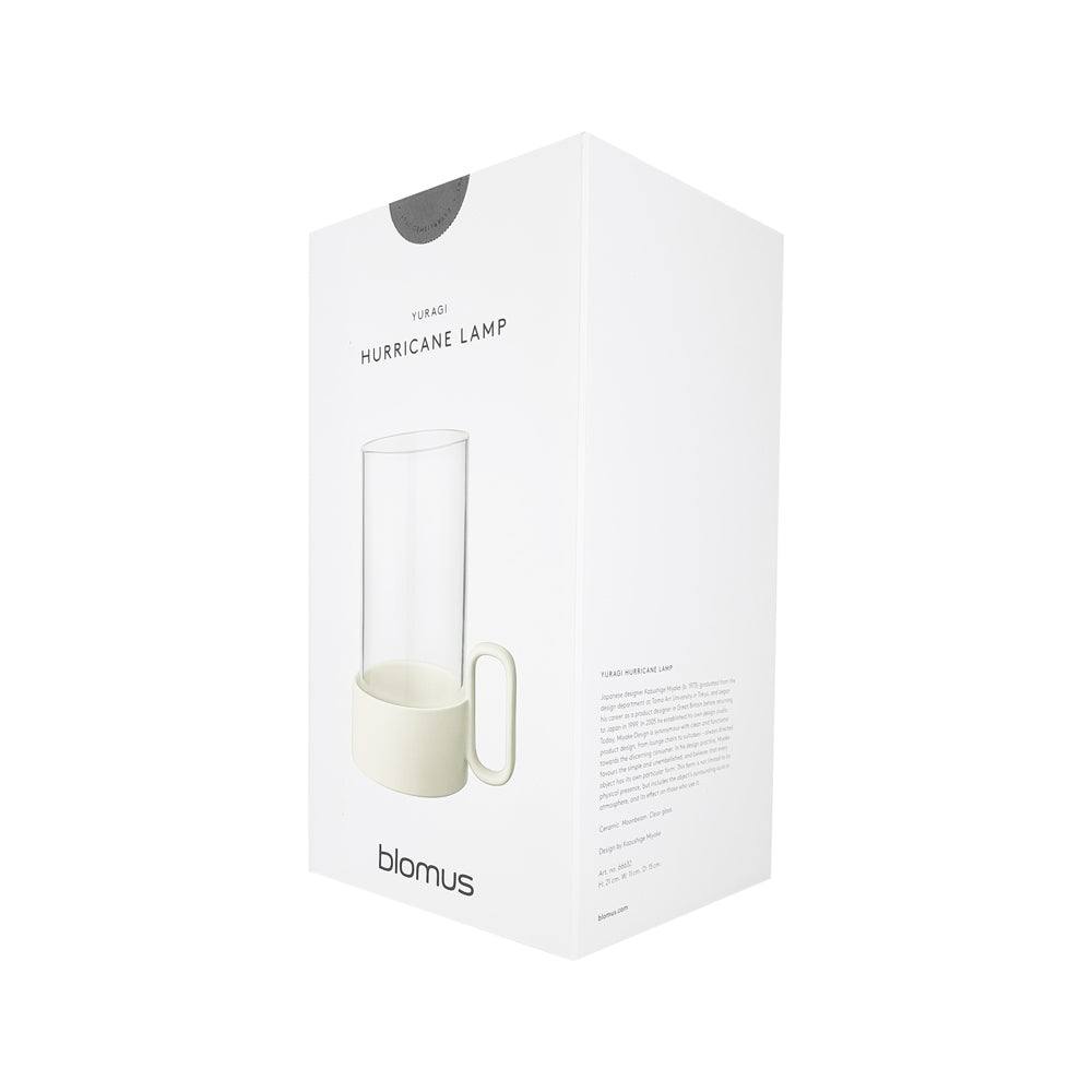 Blomus Germany Yuragi Glass and Ceramic Hurricane - Moonbeam
