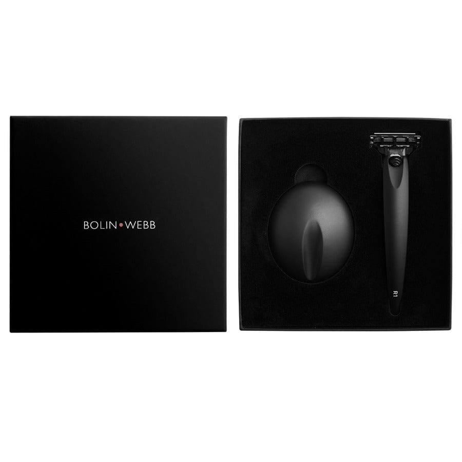 Bolin Webb R1 Mach3 Razor & Stand Set - Matte Black Special Edition