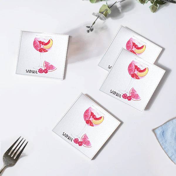 Contento Living Maison Lorrain Coasters, Set of 4 - Sangria