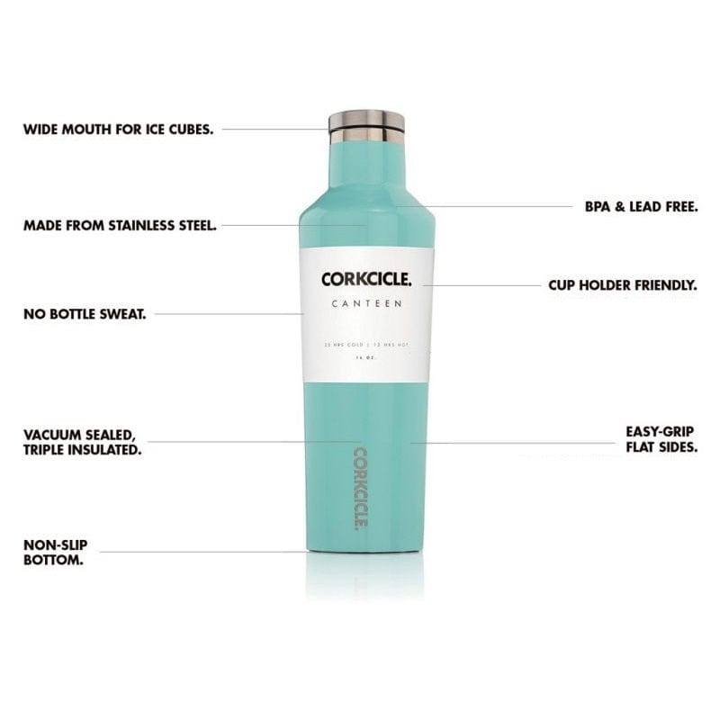 Corkcicle USA Insulated Canteen 475ml - Gloss Turquoise