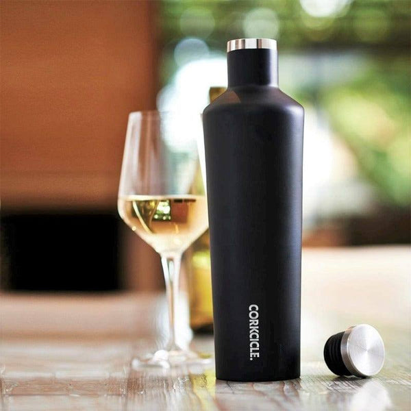CORKCICLE. Canteen Matte Black Winnebago Edition Insulated Wine Canteen -  25 Oz. | blairsjewelrygifts