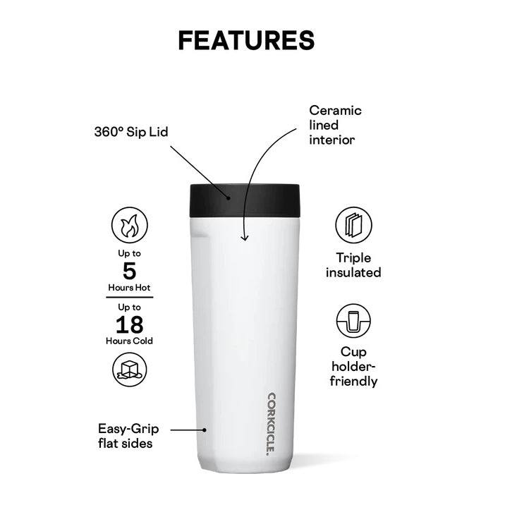 Corkcicle USA Insulated Commuter Coffee Mug 500ml - Gloss White